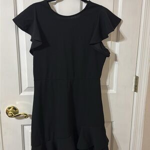 Black Ruffle Sleeve Women's Dress